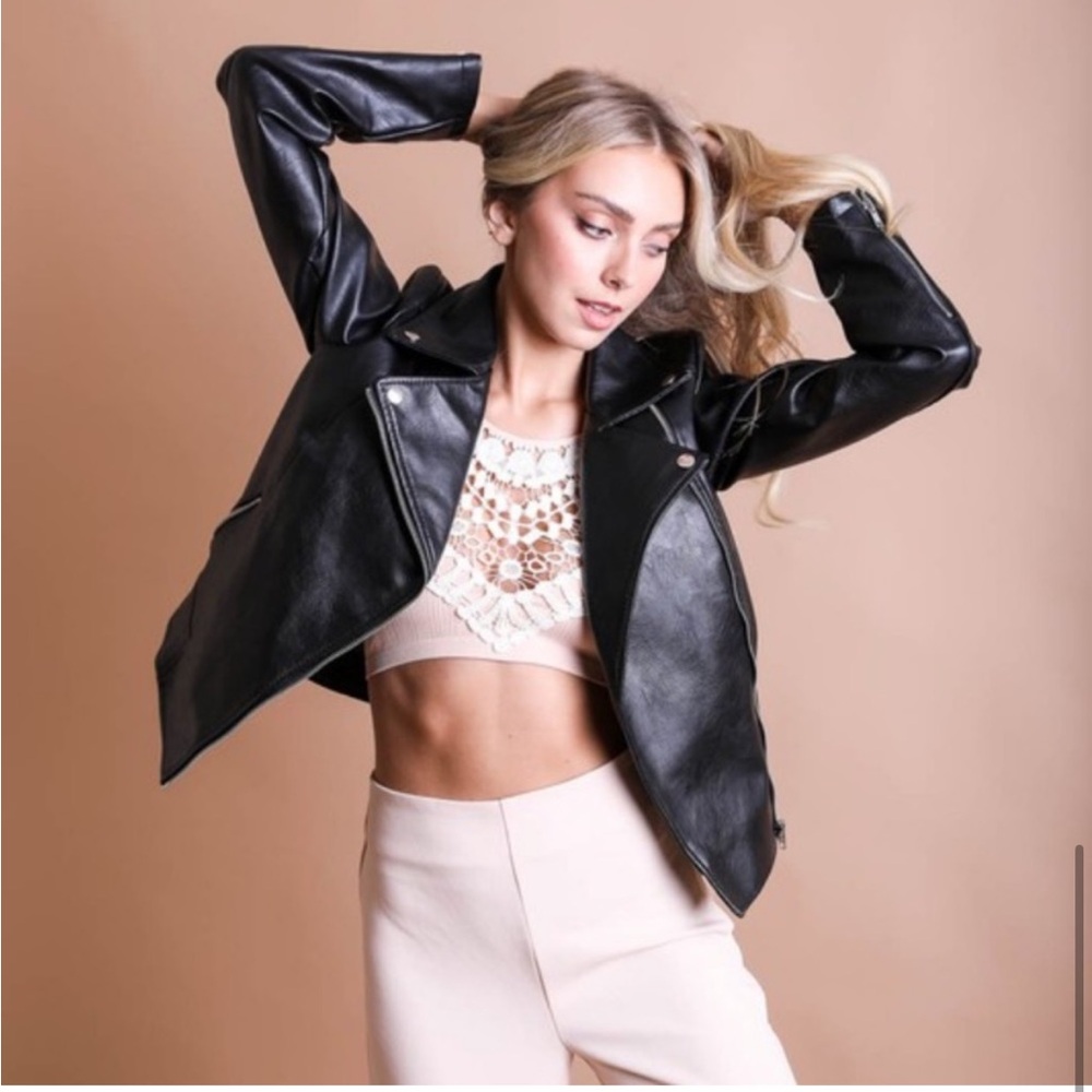 LAST 1 XS/S PINK New Edgy Chic Crochet High Neck Bralette - Picture 7 of 7